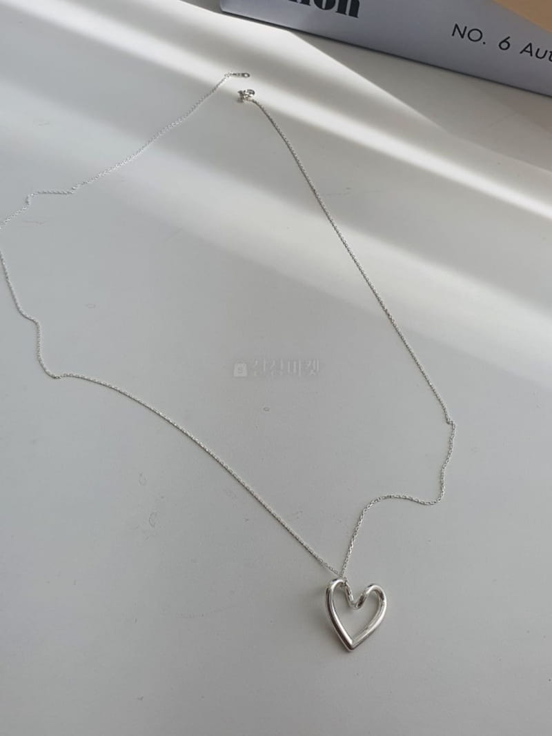 Cabinet - Korean Women Fashion - #womensfashion - Silver Long Heart Necklace - 3