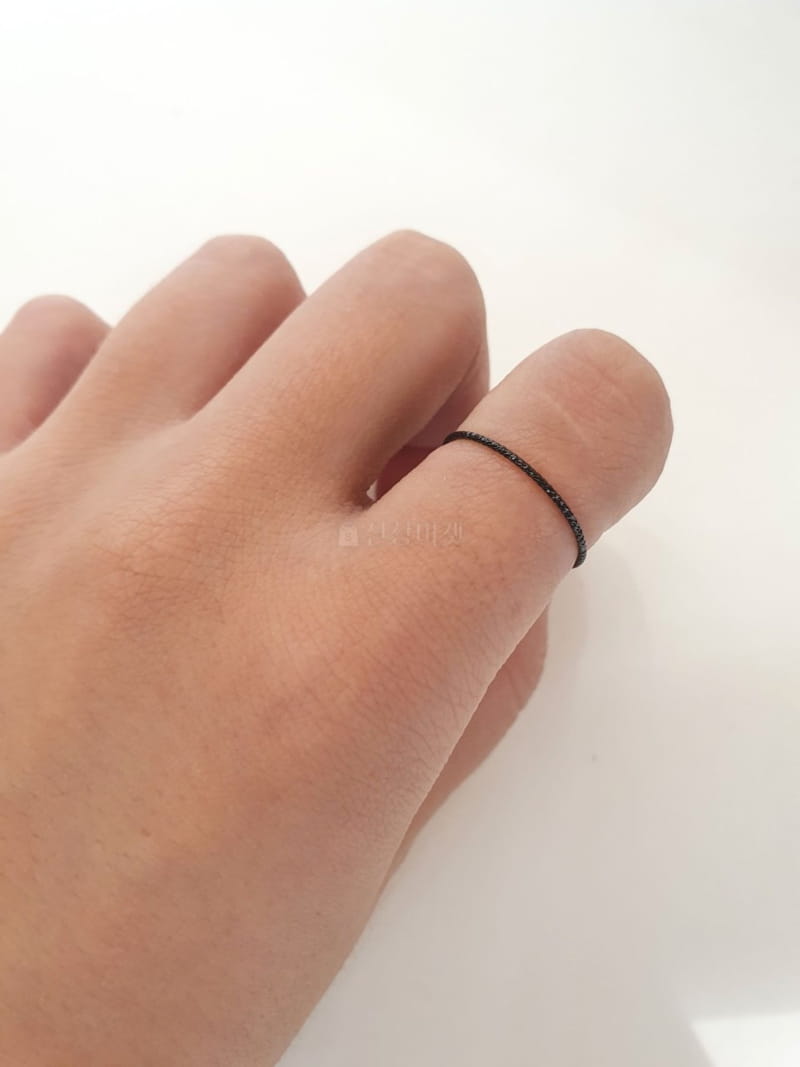 Cabinet - Korean Women Fashion - #womensfashion - Silver Black 1mm Ring - 2