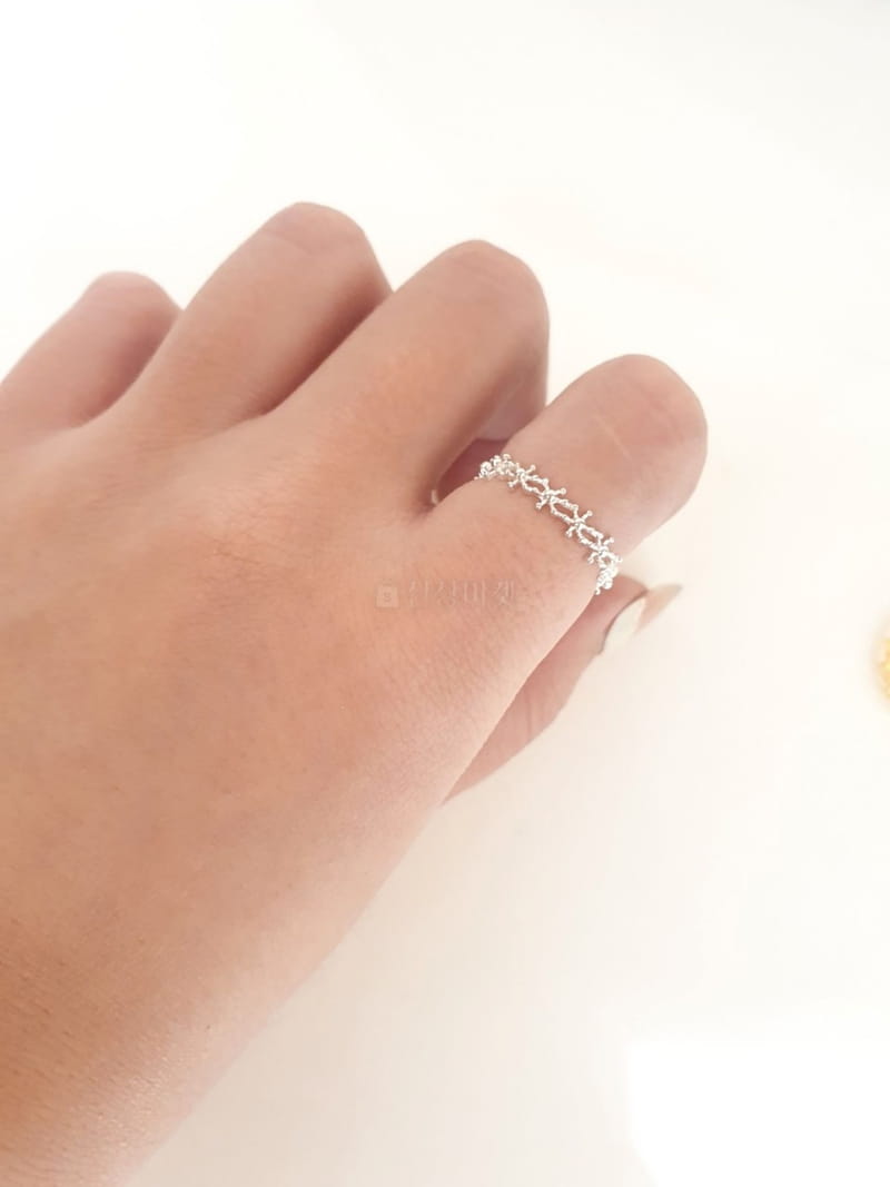 Cabinet - Korean Women Fashion - #momslook - Silver Snow FLower Ring - 4