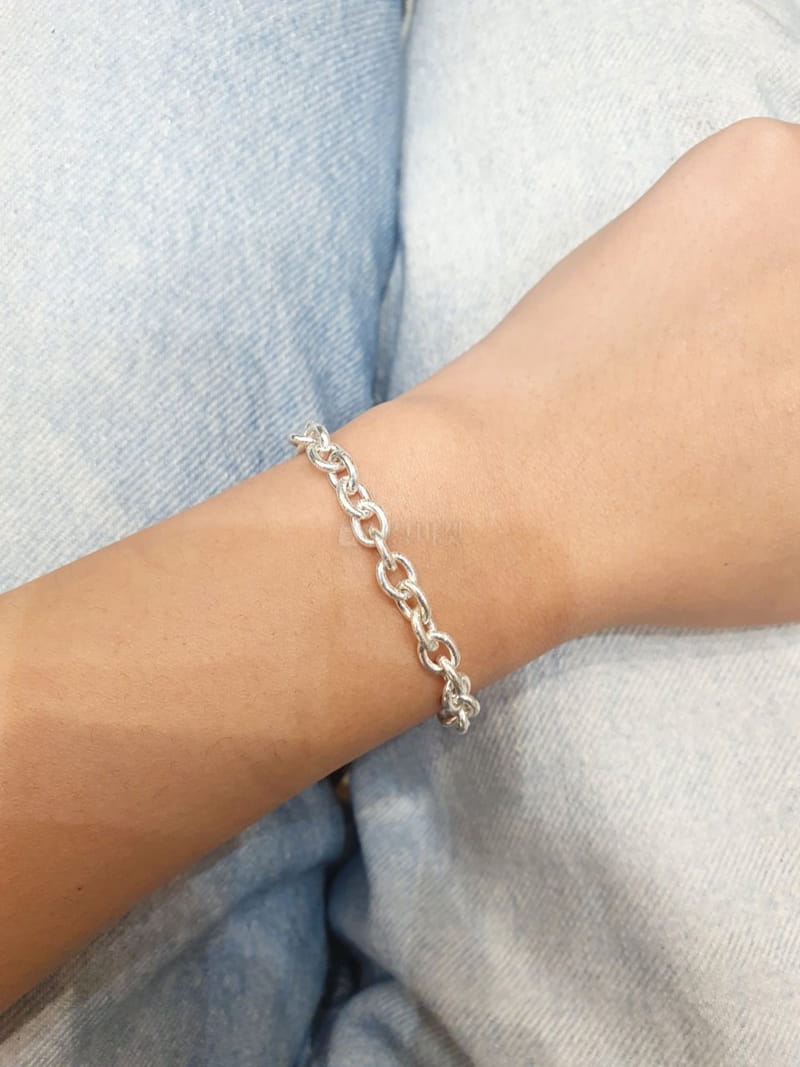 Cabinet - Korean Women Fashion - #womensfashion - Silver (Silver) Straight Chain Bracelet - 2