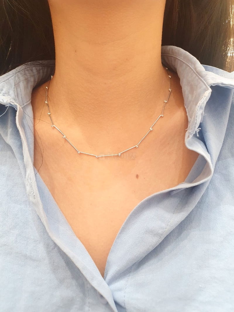 Cabinet - Korean Women Fashion - #womensfashion - Silver (Silver) Straignt Rule Necklace - 3