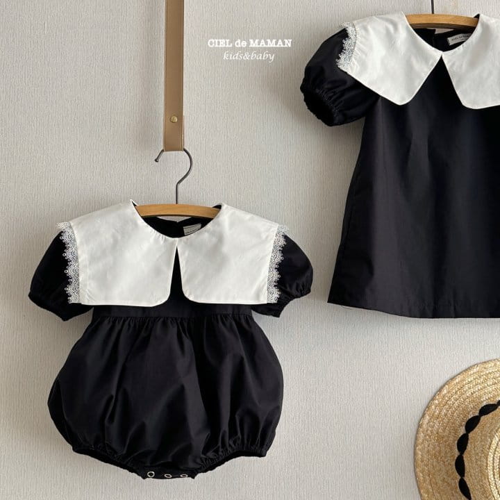 Ciel De Maman - Korean Baby Fashion - #babyoutfit - Black Bodysuit - 2