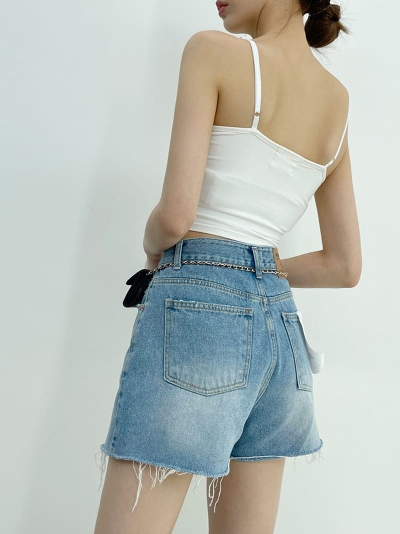 D2 - Korean Women Fashion - #womensfashion - Demage Denim Shorts - 2