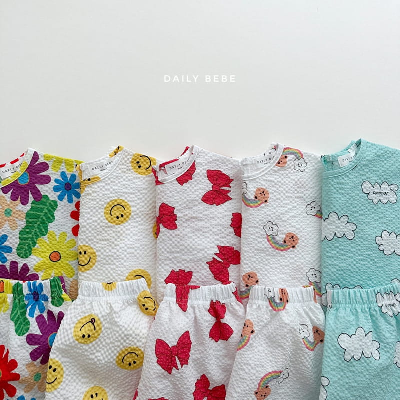 Daily Bebe - Korean Children Fashion - #toddlerclothing - Pattern Jijimi Top Bottom Set