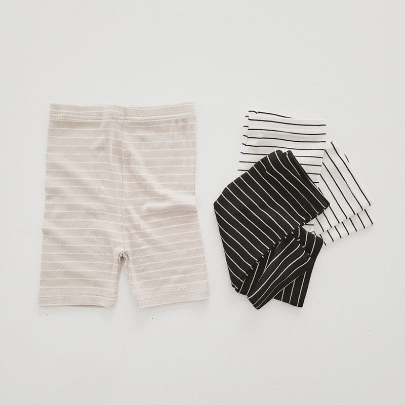 Daily Daily - Korean Children Fashion - #littlefashionista - Stripes Short Leggings - 6