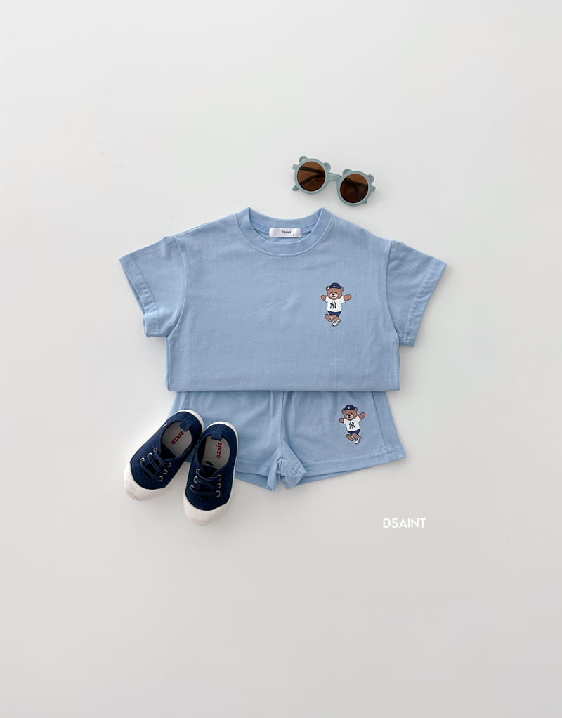 Dsaint - Korean Children Fashion - #fashionkids - NY Bear Top Bottom Set - 5