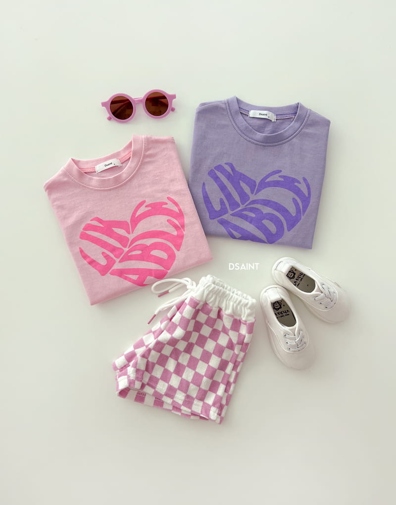 Dsaint - Korean Children Fashion - #kidsshorts - Able Heart Tee