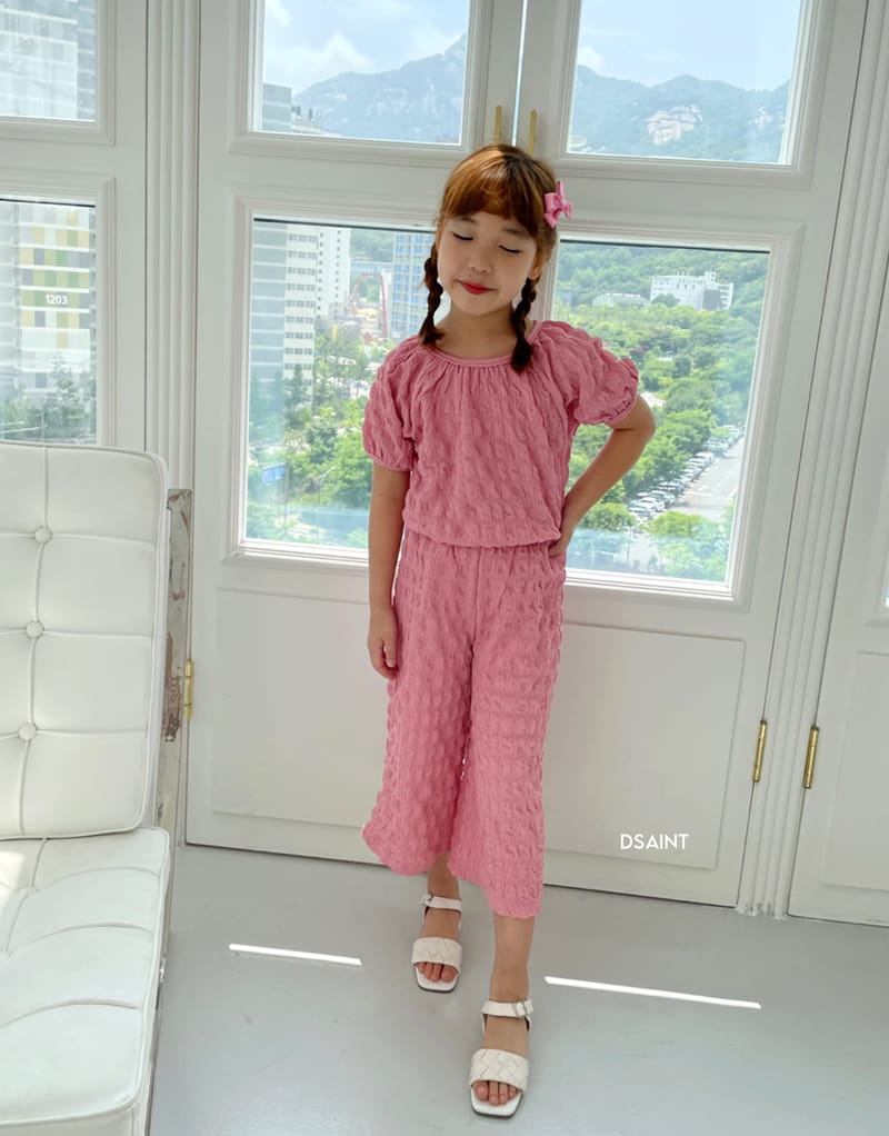 Dsaint - Korean Children Fashion - #littlefashionista - Waffle Top Bottom Set - 11