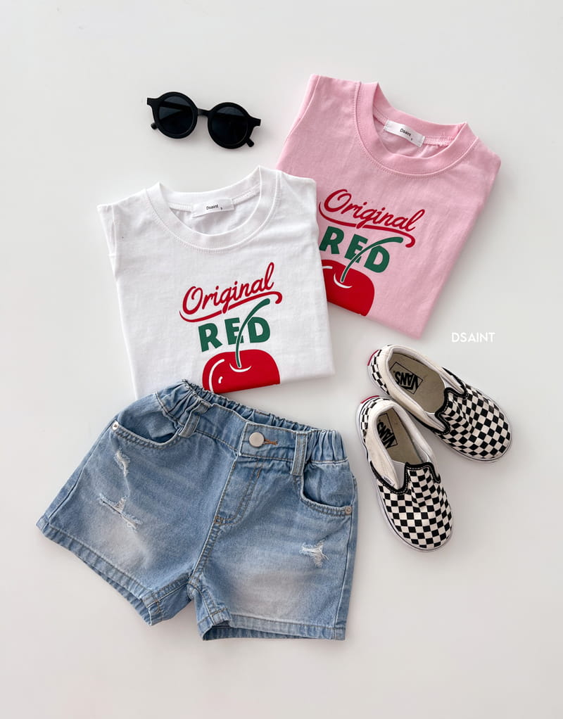 Dsaint - Korean Children Fashion - #littlefashionista - Cherry Puff Tee - 7