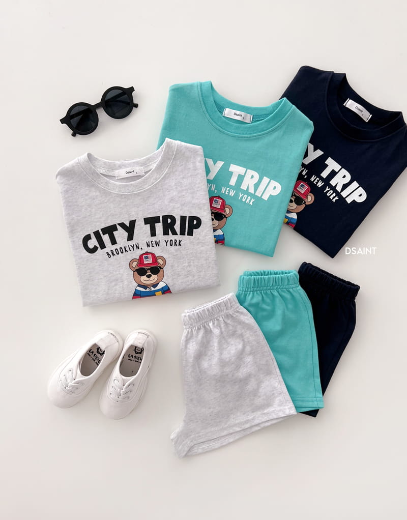 Dsaint - Korean Children Fashion - #magicofchildhood - Trip Bear Top Bottom Set - 4