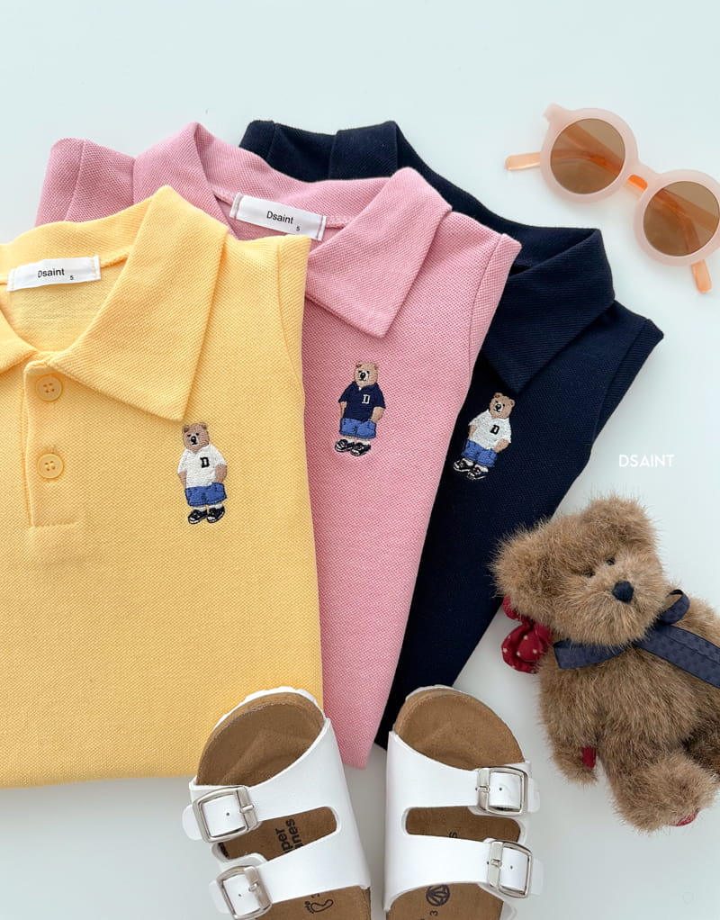 Dsaint - Korean Children Fashion - #prettylittlegirls - Pk One-piece Bear - 2