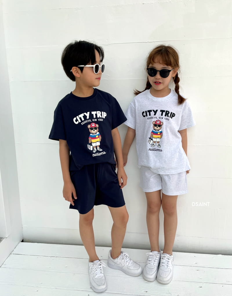 Dsaint - Korean Children Fashion - #stylishchildhood - Trip Bear Top Bottom Set - 8