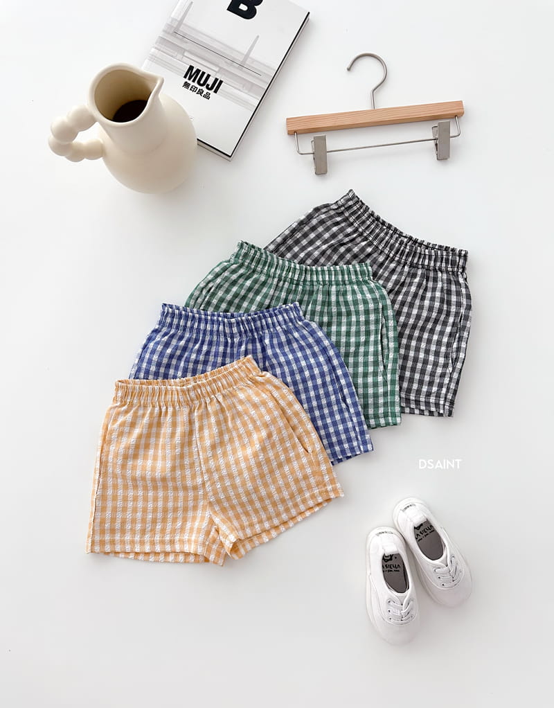 Dsaint - Korean Children Fashion - #todddlerfashion - Square Check Shorts - 2