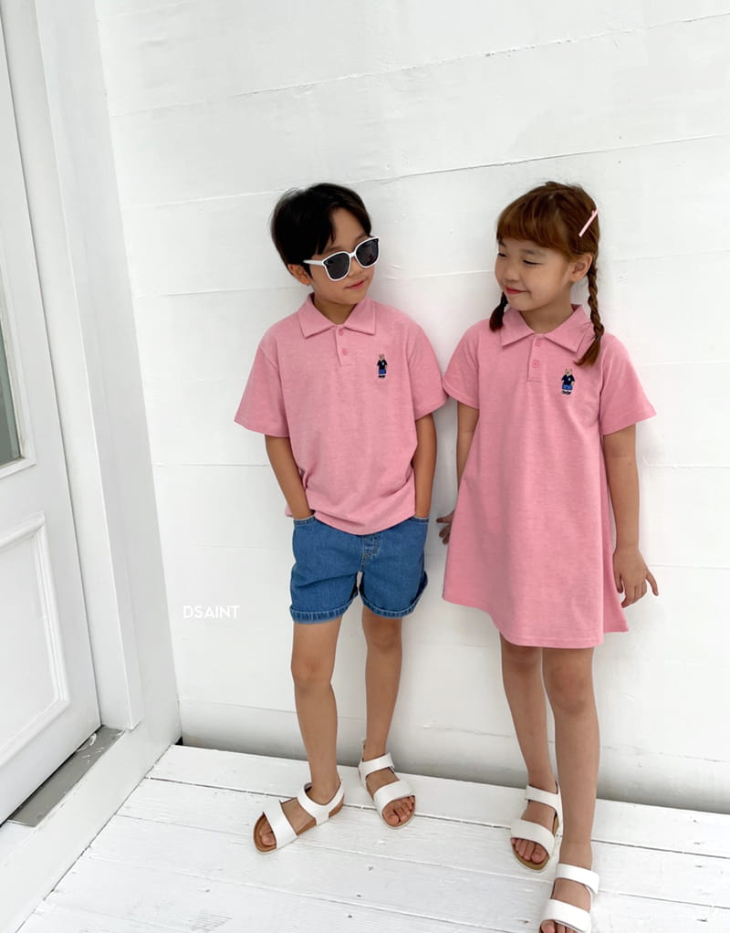 Dsaint - Korean Children Fashion - #todddlerfashion - Bear Collar PK Tee - 8