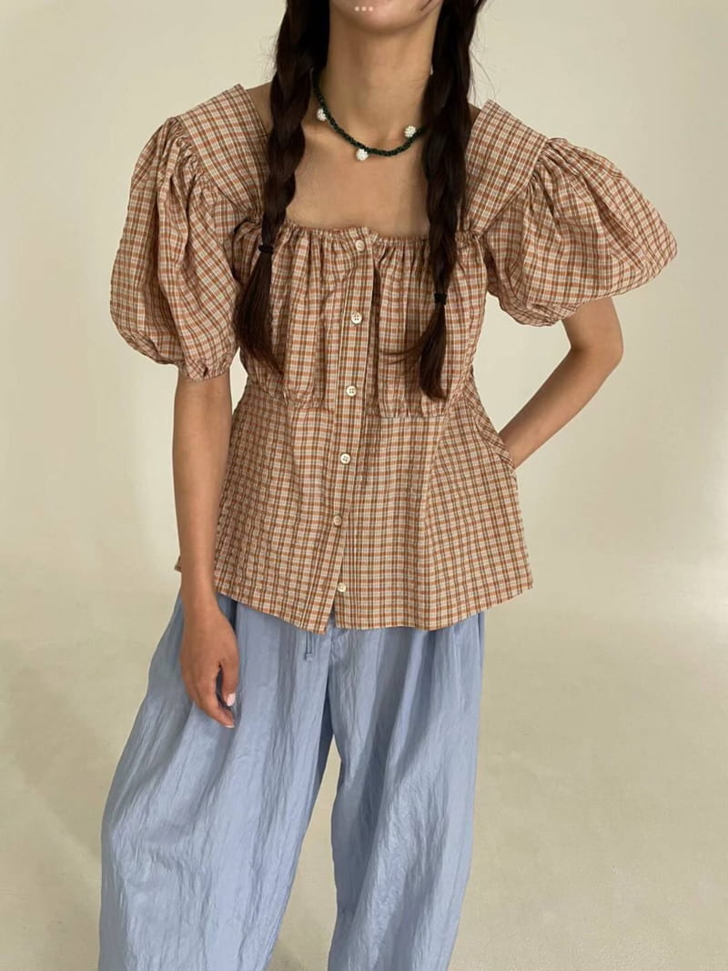 Elfin - Korean Women Fashion - #momslook - Check Ludi Blouse - 6