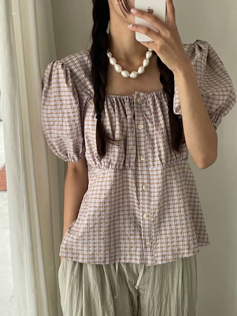 Elfin - Korean Women Fashion - #thelittlethings - Check Ludi Blouse