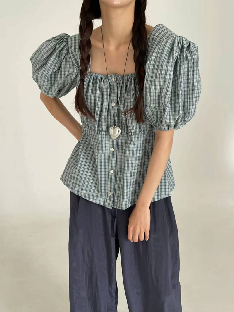 Elfin - Korean Women Fashion - #womensfashion - Check Ludi Blouse - 3