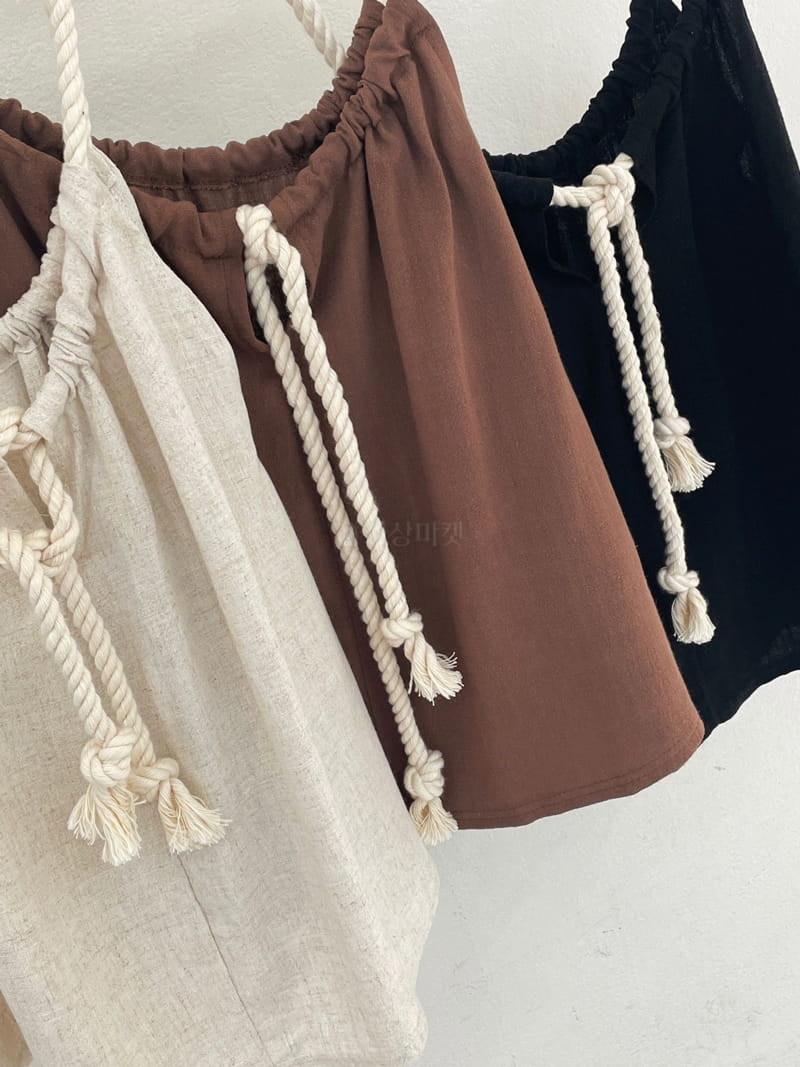 Flipar - Korean Women Fashion - #momslook - Linen Rope Blouse