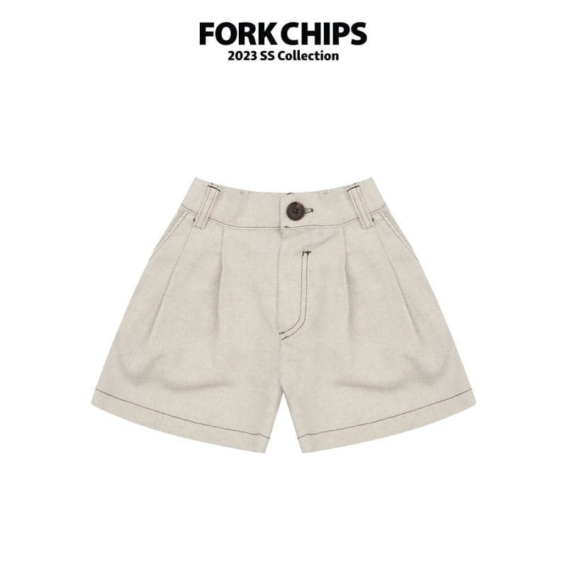 Fork Chips - Korean Children Fashion - #discoveringself - Oat Half Slacks Shorts