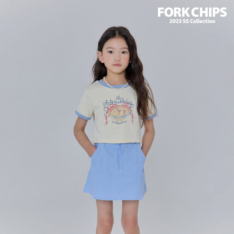 Fork Chips - Korean Children Fashion - #kidsshorts - Merry Crop Tee - 2