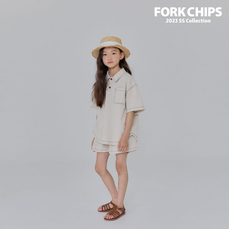 Fork Chips - Korean Children Fashion - #littlefashionista - Oat Slit Shirt - 8