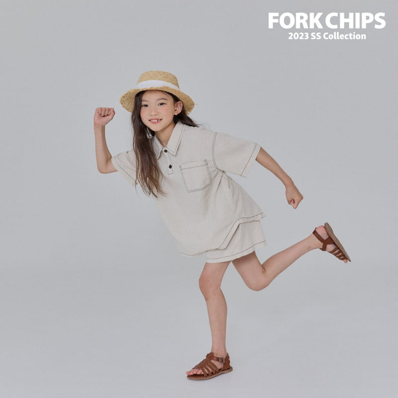 Fork Chips - Korean Children Fashion - #littlefashionista - Oat Half Slacks Shorts - 7