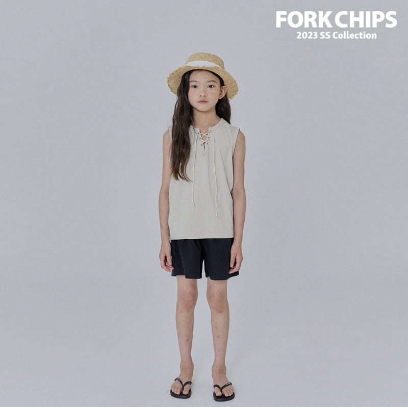 Fork Chips - Korean Children Fashion - #littlefashionista - Rib Eyelet Sleeveless - 3