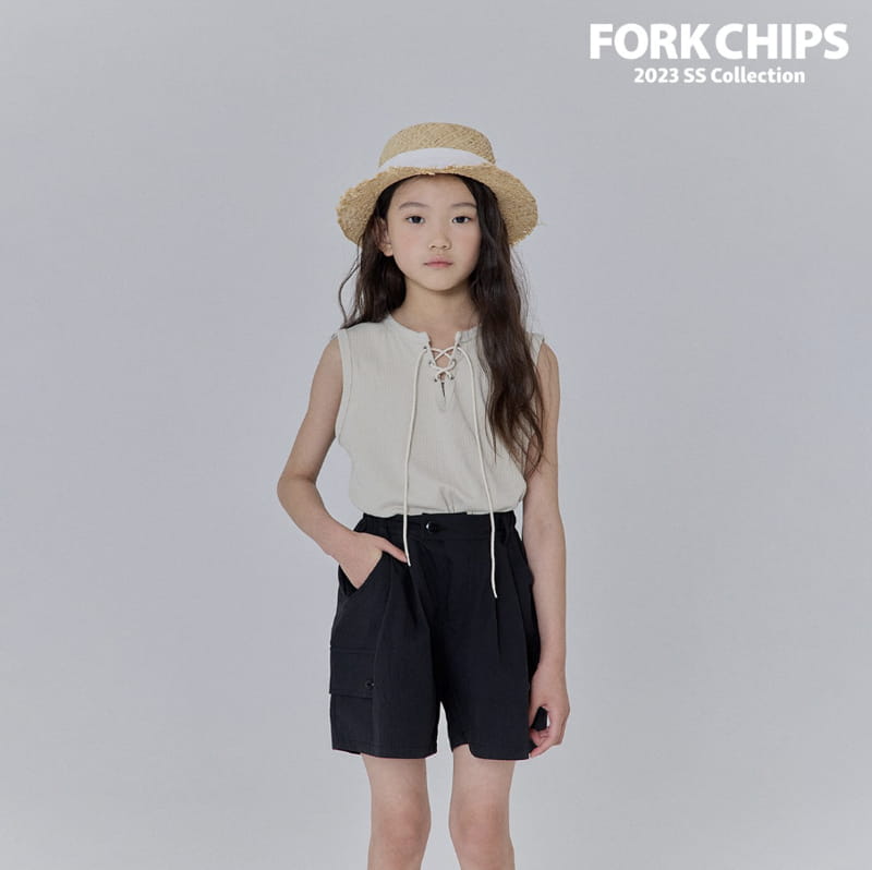 Fork Chips - Korean Children Fashion - #littlefashionista - Rib Eyelet Sleeveless - 4