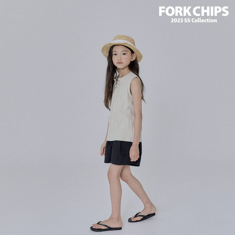 Fork Chips - Korean Children Fashion - #minifashionista - Rib Eyelet Sleeveless - 5