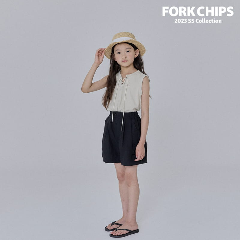 Fork Chips - Korean Children Fashion - #stylishchildhood - Rib Eyelet Sleeveless - 9