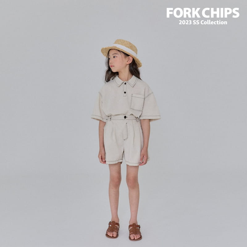 Fork Chips - Korean Children Fashion - #todddlerfashion - Oat Slit Shirt - 12