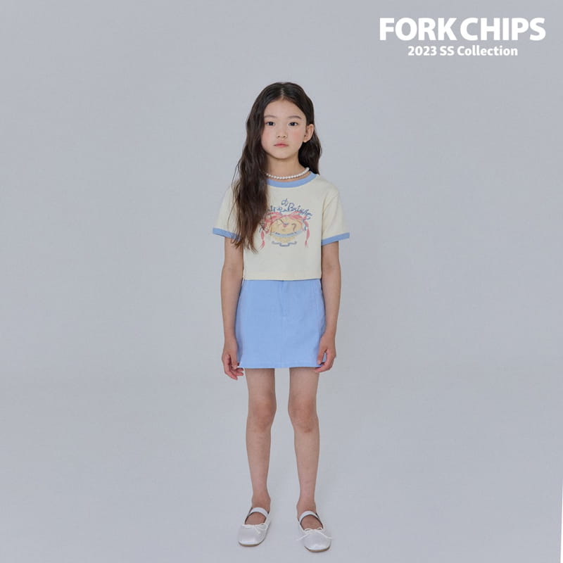 Fork Chips - Korean Children Fashion - #todddlerfashion - Merry Crop Tee - 10