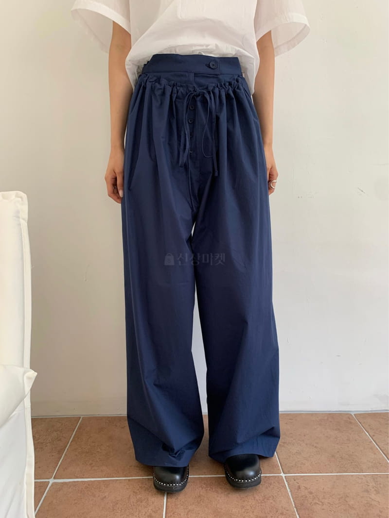 Greek - Korean Women Fashion - #momslook - Button String Pants