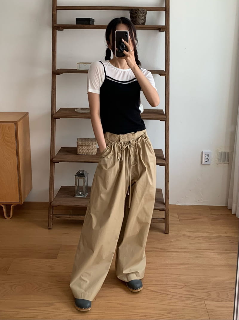 Greek - Korean Women Fashion - #momslook - Button String Pants - 11