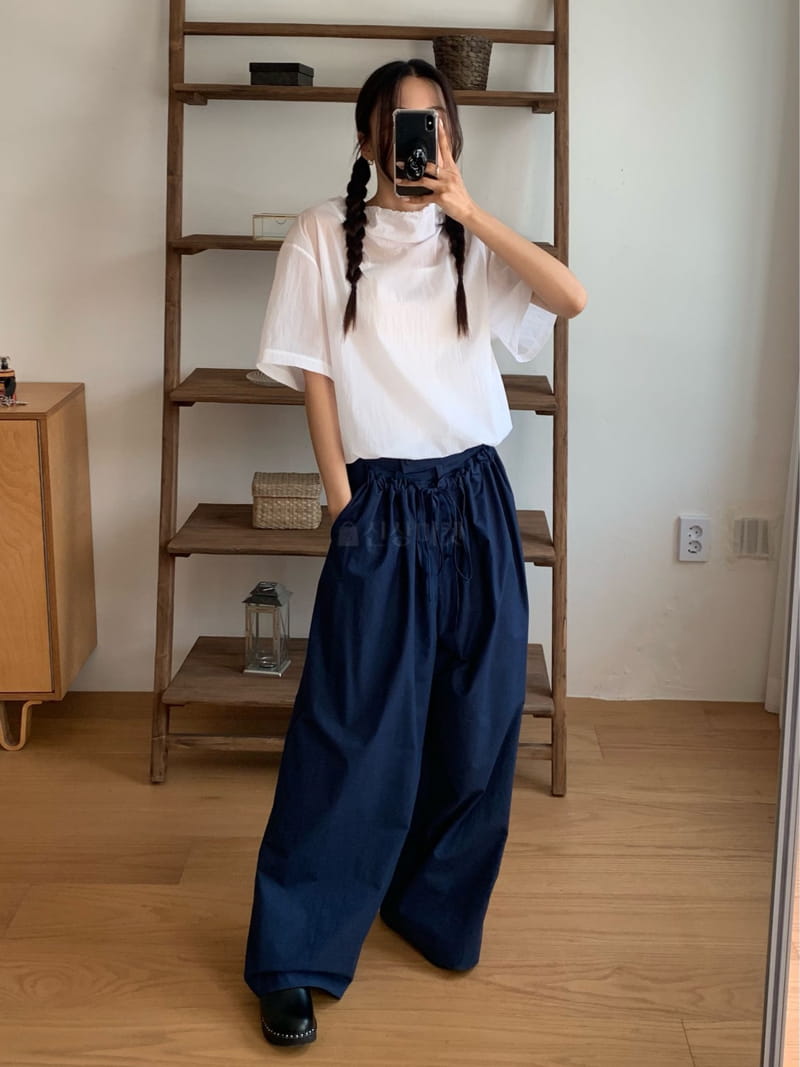 Greek - Korean Women Fashion - #momslook - Button String Pants - 5