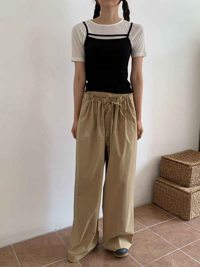 Greek - Korean Women Fashion - #womensfashion - Button String Pants - 10