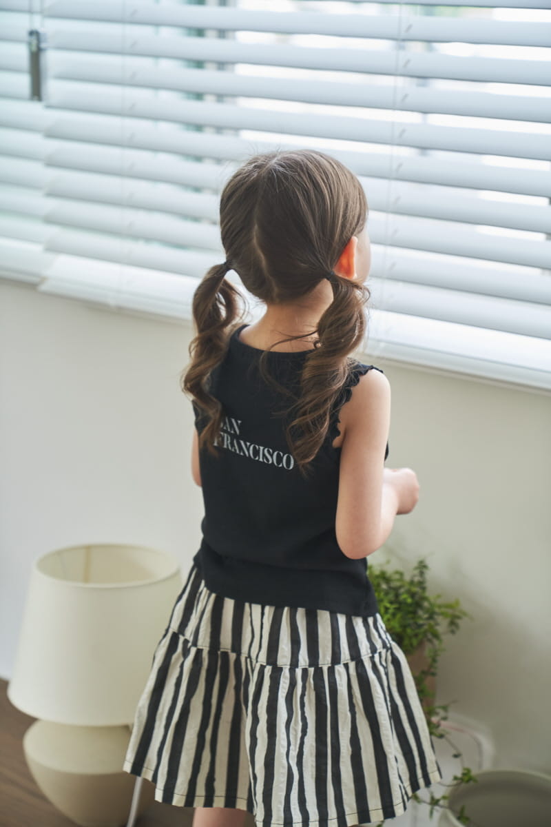 Green Tomato - Korean Children Fashion - #childofig - Streips Skirt - 7