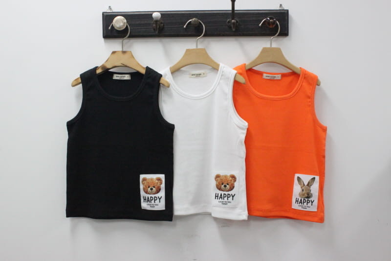 Green Tomato - Korean Children Fashion - #kidsstore - Rib Patch Sleeveless Tee - 9