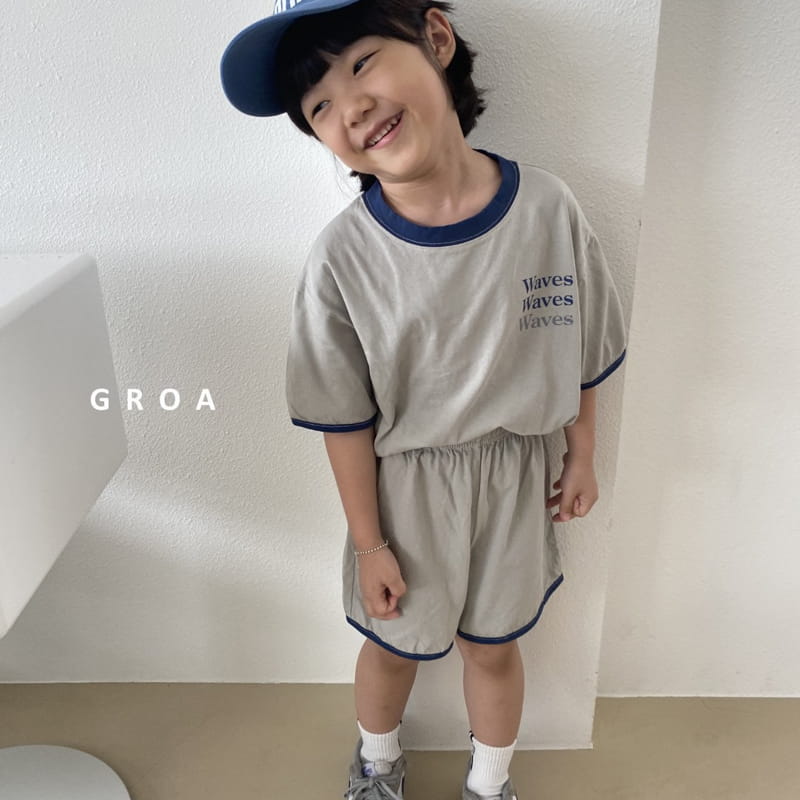 Groa - Korean Children Fashion - #fashionkids - Wave Top Bottom Set - 7