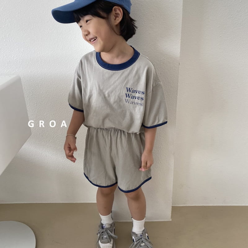 Groa - Korean Children Fashion - #kidsshorts - Wave Top Bottom Set - 8