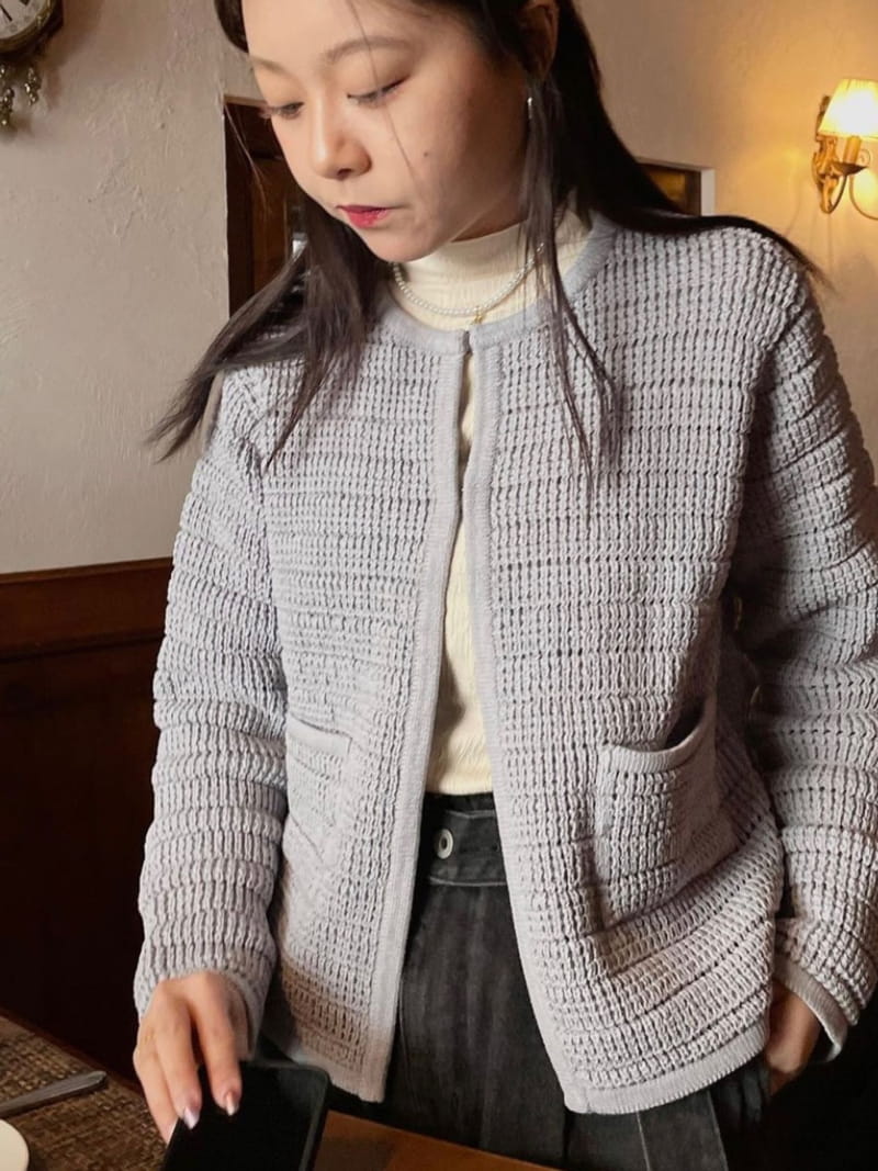 Hautte - Korean Women Fashion - #vintageinspired - Quiltinh Cardigan