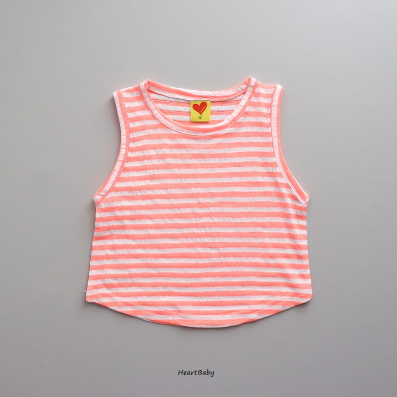 Heart Baby - Korean Children Fashion - #Kfashion4kids - Stripes Sleeveless Top Bottom Set - 5