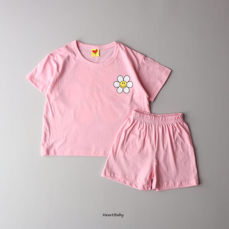 Heart Baby - Korean Children Fashion - #kidsstore - Sun Flower Top Bottom Set - 2