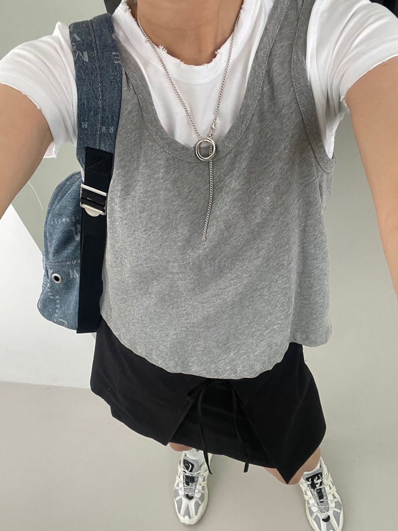 Kare - Korean Women Fashion - #womensfashion - Simple Sleeveless - 6