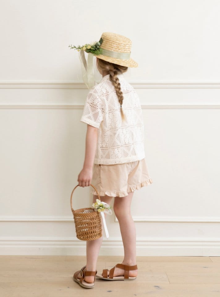 Le Bev - Korean Children Fashion - #Kfashion4kids - Cotton Frill Shorts Beige - 3