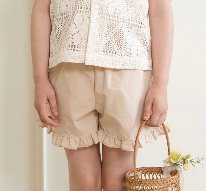 Le Bev - Korean Children Fashion - #kidzfashiontrend - Cotton Frill Shorts Beige - 2