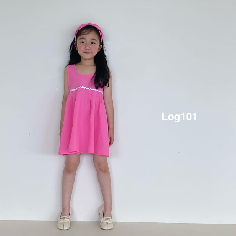 Log101 - Korean Children Fashion - #Kfashion4kids - Wave Sleeveless One-piece