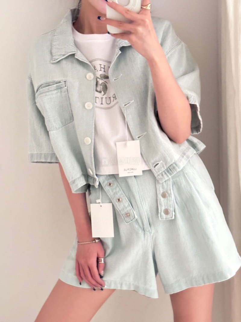 Lumiple - Korean Women Fashion - #momslook - 6556 Ma Denim Belt Shorts - 8