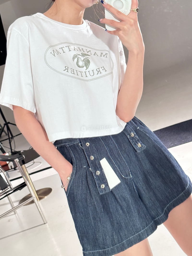 Lumiple - Korean Women Fashion - #restrostyle - 6556 Ma Denim Belt Shorts - 3