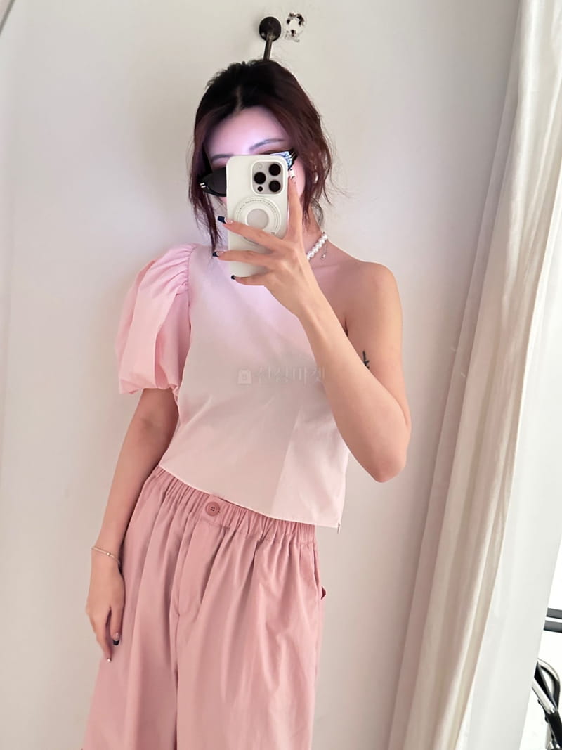 Lumiple - Korean Women Fashion - #romanticstyle - One Shoulder Blouse - 10